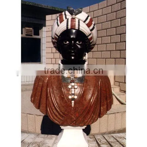 Custom African style hand carved sculpture marble bust for sale