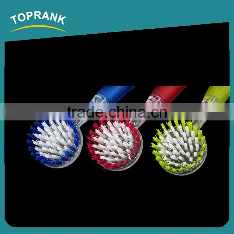 Toprank New Design Household Colorful Round Head Plastic Dish Pot Scrub Brush With Handle For Kitchen Cleaning