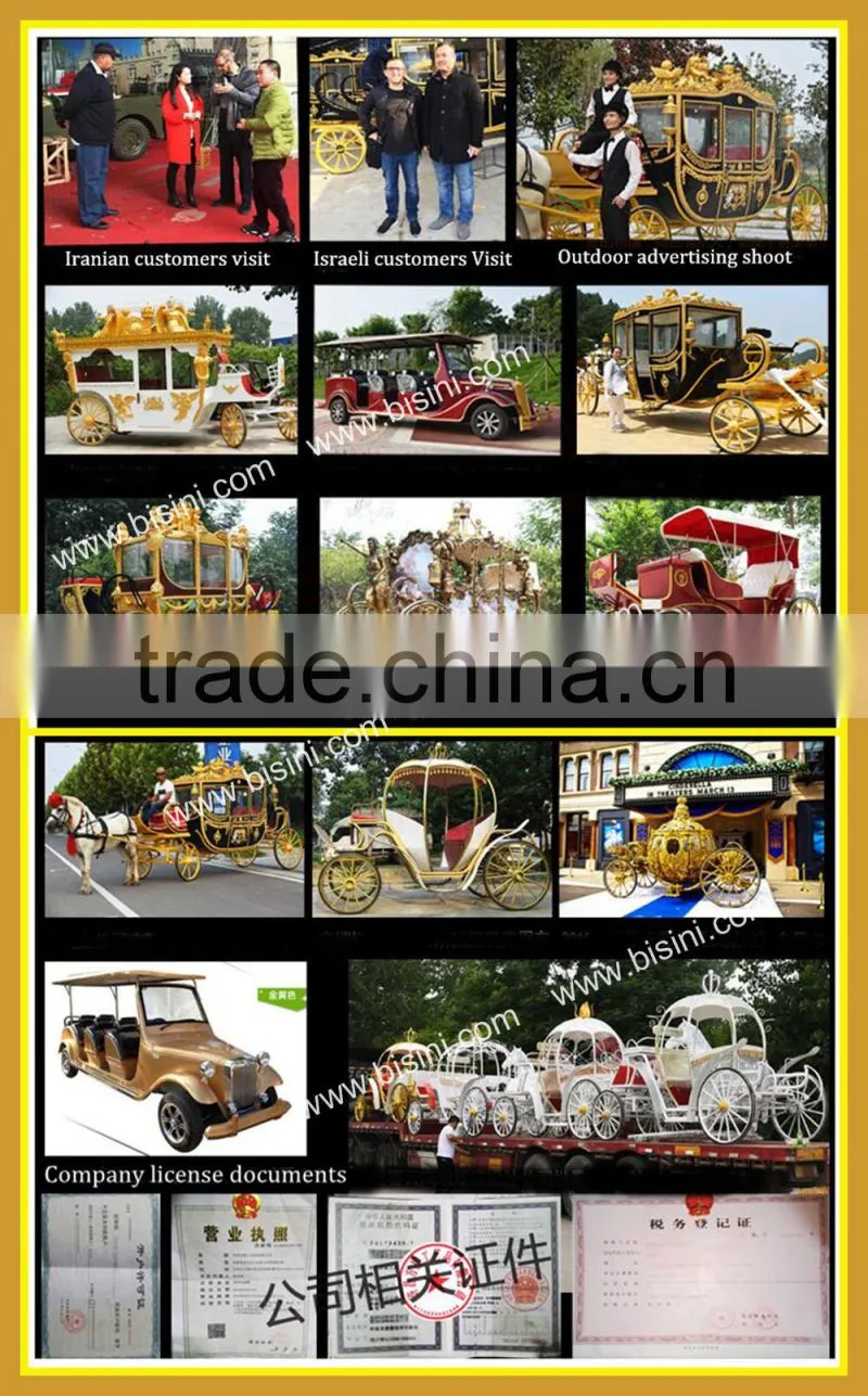 2017 New Royal Golden Cinderella pumpkin horse carriage Celebration Wedding carriage (BG11-M053)