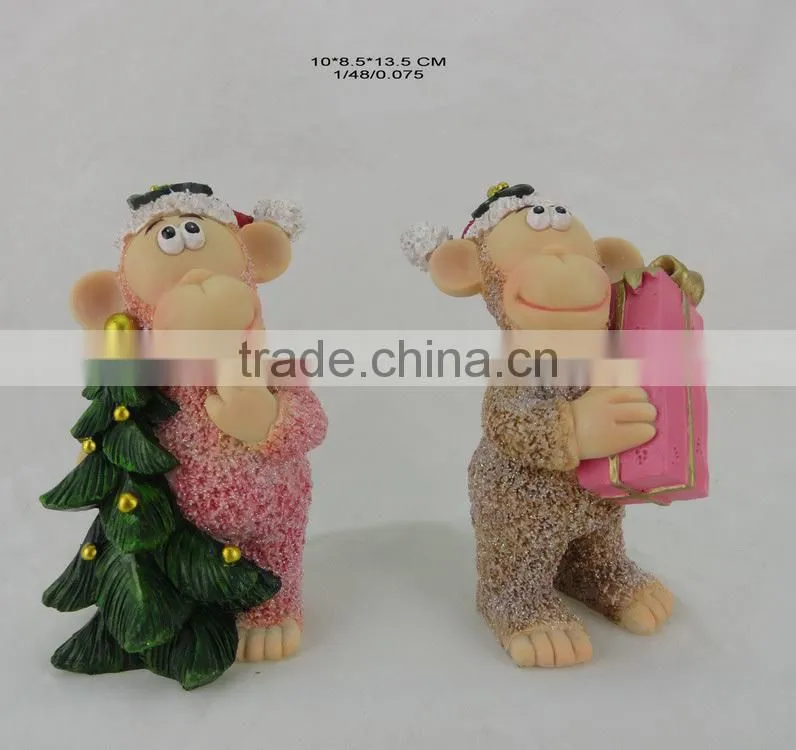 Resin christmas monkey sculpture for 2016