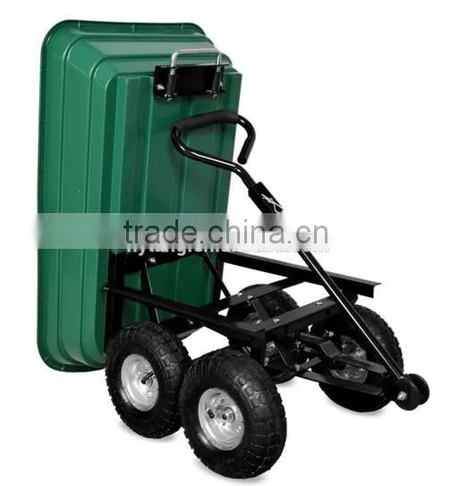 LARGE HEAVY DUTY GARDEN HOUSEHOLD 4 WHEEL UTILITY DUMP TRUCK WHEELBARROW TIPPER TC4253