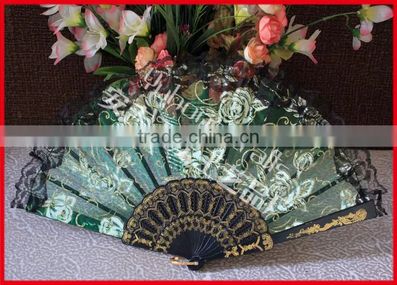 Promotional and wholesale plastic lace fan