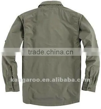 Men's 100% cotton poplin casual shirt with long sleeve