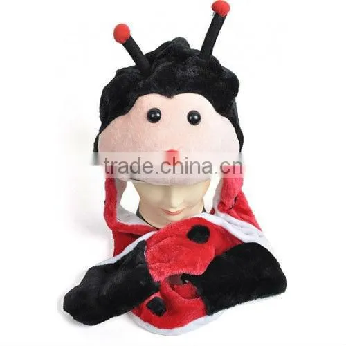 Winter White Puppy Stuffed Plush Animal Winter Hat Paws One Size