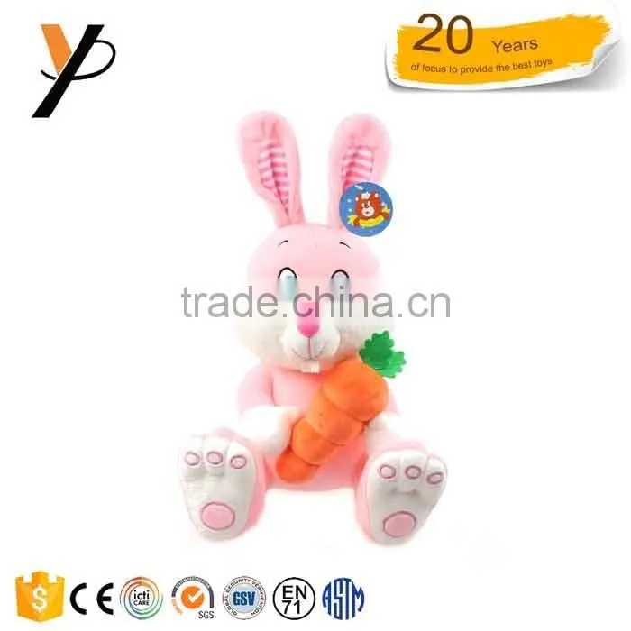 Cheap carrot plush toy pink rabbit toy