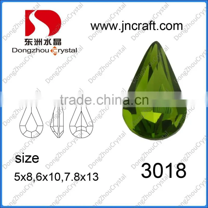 DZ-3018 point back aquamarine drop crystal stone for dresses