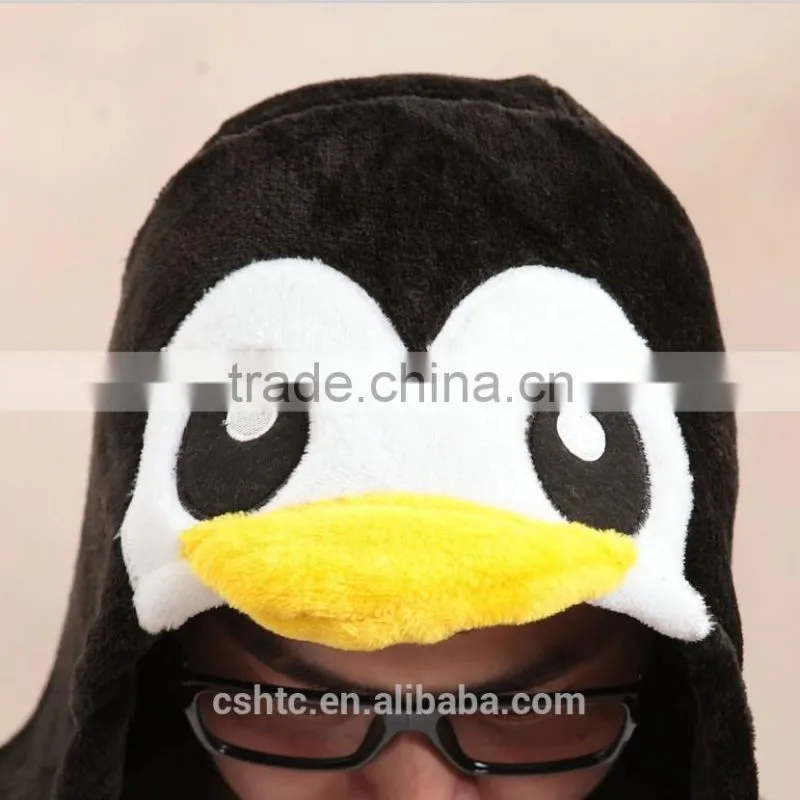 flannel cartoon adult animal jumpsuit animal pajamas jumpsuit penguin design