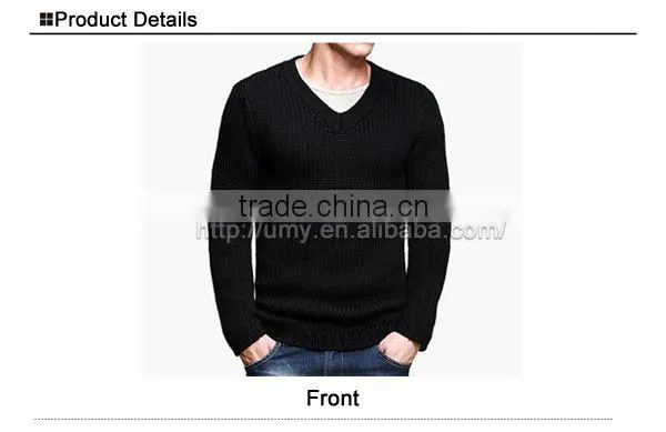 men's v collar star pattern mature sweater