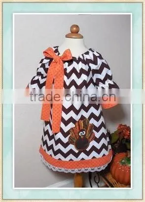 fall boutique girl clothing 2016 unique design brown tunic with ruffle accents adorable turkey Aztec leggings baby kids clothes