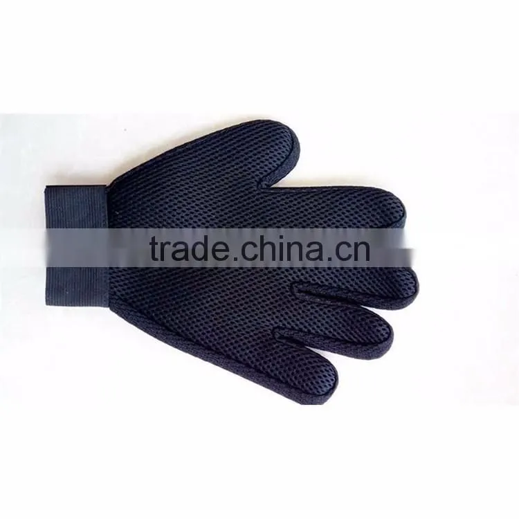 right and left hand pet grooming glove brush 2 in 1 dog and cat massage blue color glove For Long & Short Hair