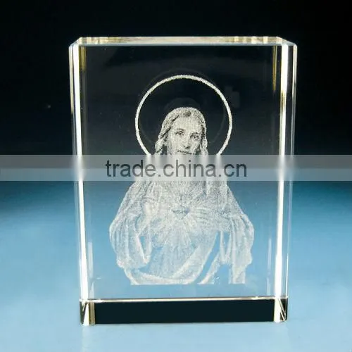 Round shape high quality blank 3d laser crystal glass cube