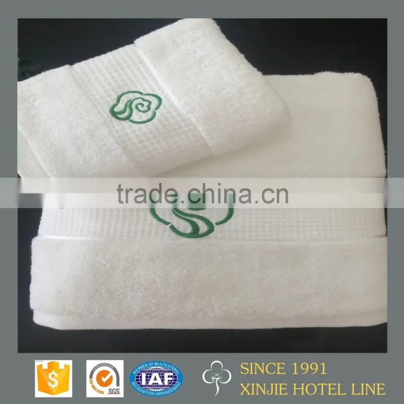 80*160 cm white hotel bath towel with custom logo embroidery