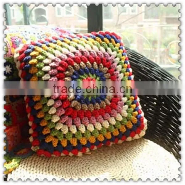 Crochet flowers crochet square bed pillow cushion pillow cushion Lumbar pillow cover
