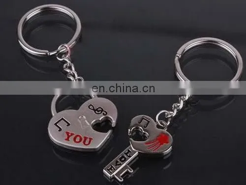 Fashion New Hot Selling Love You Key&Heart Lovers Keychain Couple Valentine's Day Gift