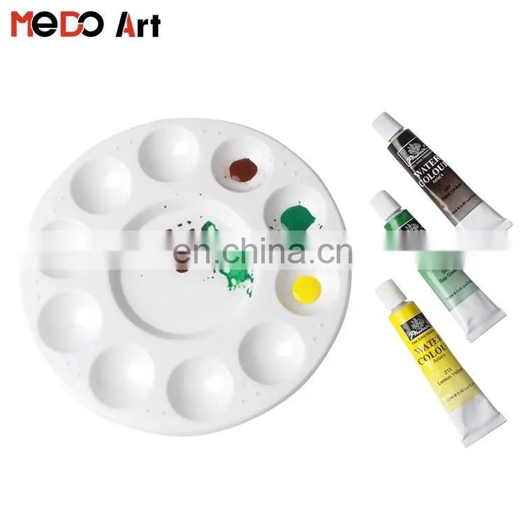 Watercolor Painting 11 Well Round Plastic Palette