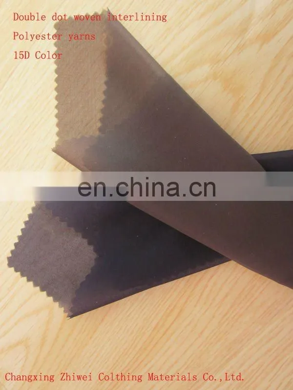 100% Polyester Double Dot Woven Interlining Fabric