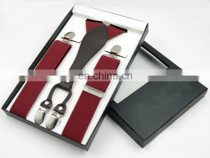 High quality elastic suspender with metal clips