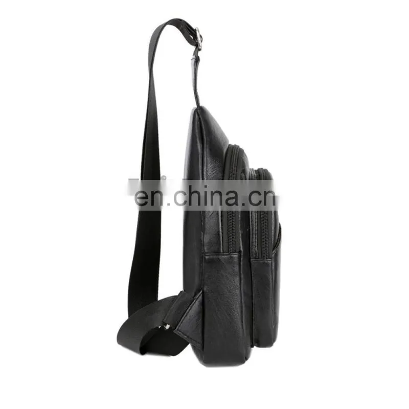 PU Front Shoulder Bag Wear-resistant Anti-theft Riding Mountaineering Bag for Male