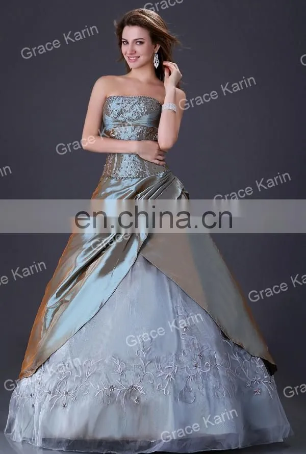 Sexy Grey Wedding Dress Bridal Gown Stock CL4522