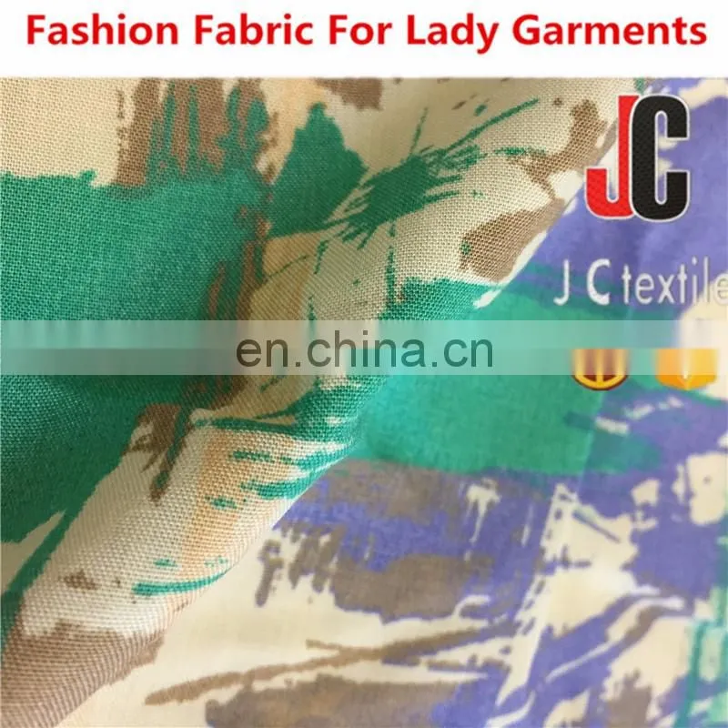 textile shanghai 100 print viscose rayon print woven challie fabric for woman dress
