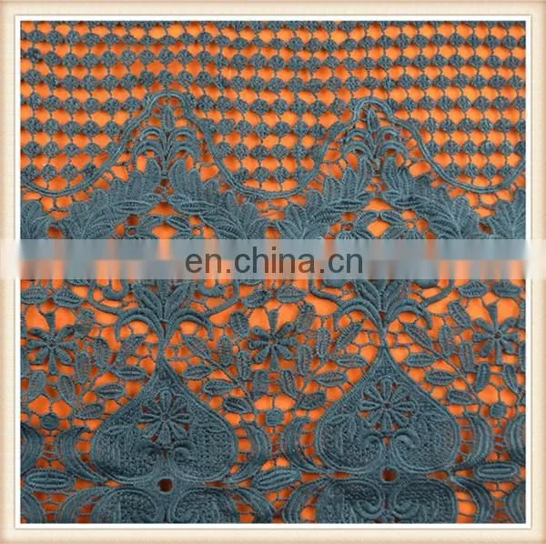 Latest design black crochet lace wholesale guipure lace fabric for dress