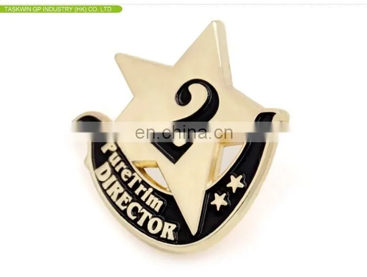 custom metal horse lapel pins with 3D gold color