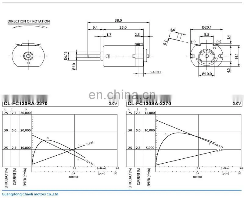 CL-FC130 12v dc motor carbon brush for toy car