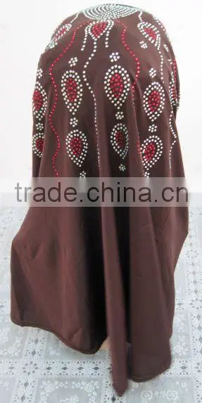 A226 Fashion 2015 beaded two piece muslim hijab