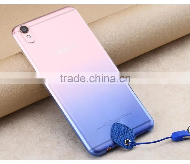 MOFi Original Gradient Color TPU Soft Case for OPPO F1 Plus, Mobile Phone Lanyard Pouch Slim Silicone Back Cover for OPPO R9