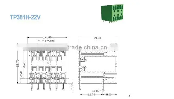 Pluggable Terminal Block 3.81mm Double rows Phoenix Contact terminal
