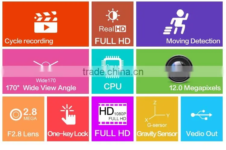 1080P 170 degree 2.4 inch H.264 G-sensor car Mini dash cam