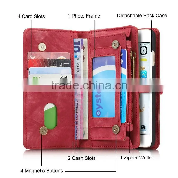 CaseMe cell phone case card holder wallet for iphone 6 genuine leather case
