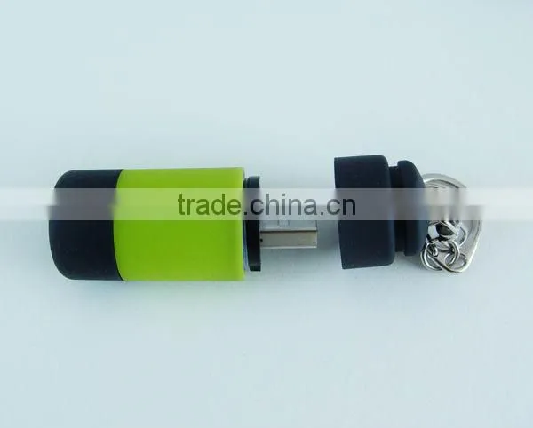plastic USB rechargeable 0.5 w mini keychain led flashlight