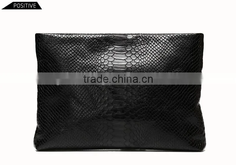 Fashion Genuine Cow Leather Python Pattern Lady Clutch Bag Purse for men