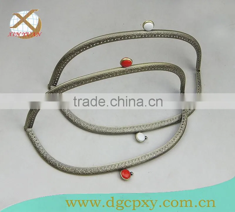 metal frame for big bags with coins gems