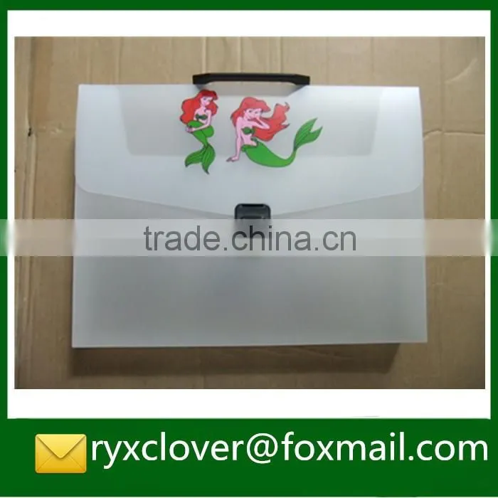 PP plastic customized color/logo A4 size handle document bag