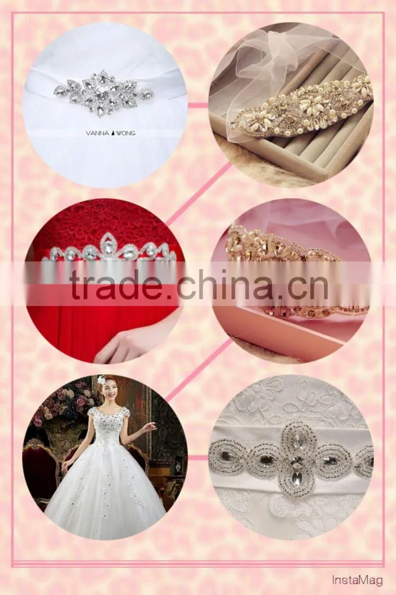 whole new design crystal rhinestone applique for wedding garment and shoes
