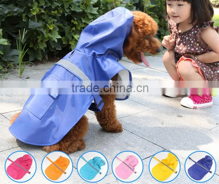 waterproof PU reflective tage large size pet raincoat dog