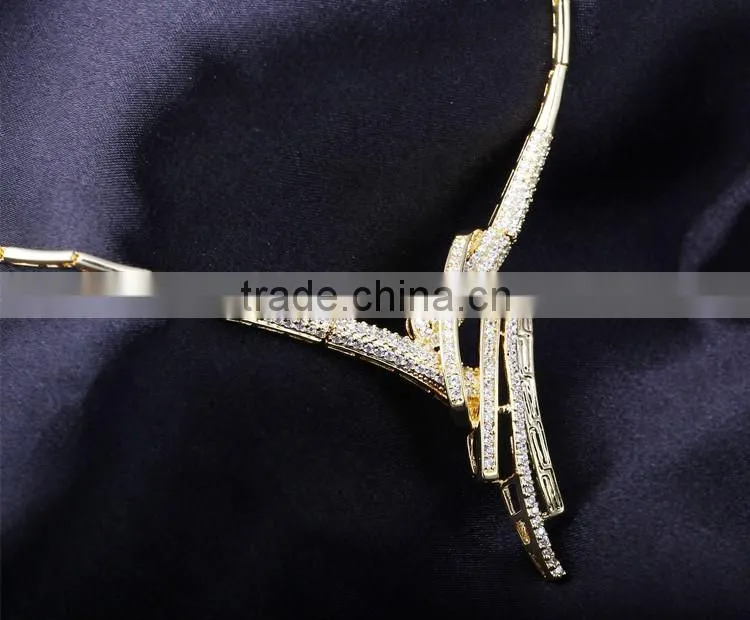 New Wholesale African Style Tassel Wedding Cubic Zirconia Costume Jewelry Set