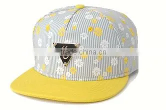 2015 New Products Custom Metal Plate Snapback Hat In Snapback Caps