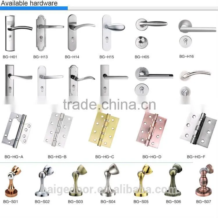 BG-SW305-2 wooden door polish design/ wood wrought iron entry door/ wood door pictures