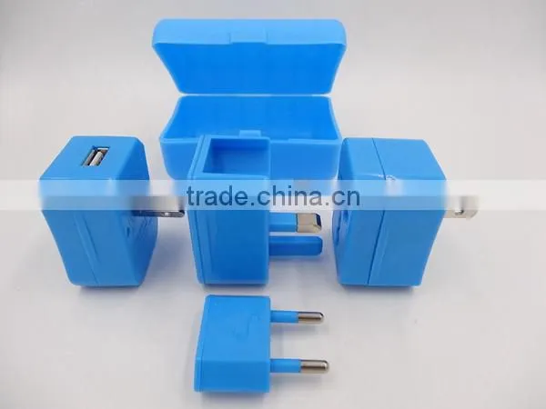 universal travel adapter with USB charger 1000mA CE LVD ROHS compliant guangzhou factory