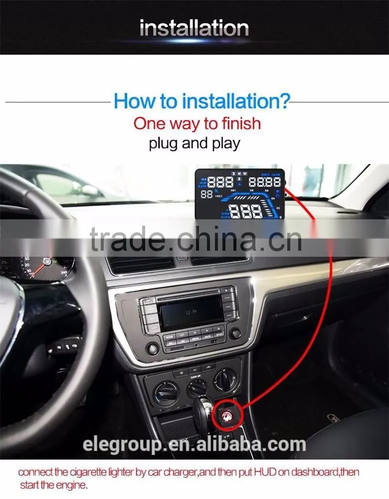 Universal 5.5" Inch Q7 LED Head Up Digital Display Car GPS OBD2 HUD