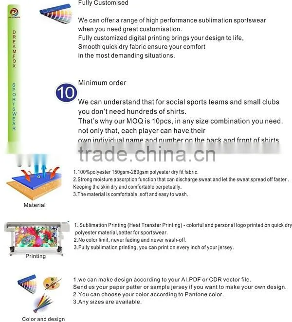 dreamfox sportswear sublimated custom soccer jersey manufacturer from Australia, china sublimation sportswear manufacturer