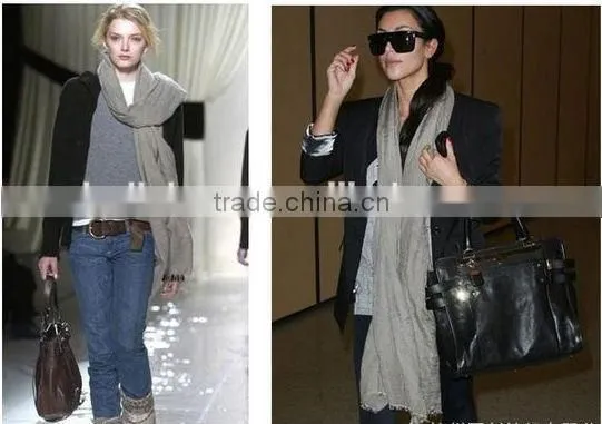 2014 Winter New Arrival Solid Grey Color Fashion Lady Scarf