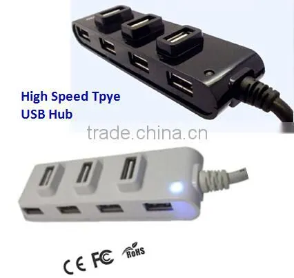 Customized Available Mini Portable 7 Port USB 2.0 Charging Hub Device