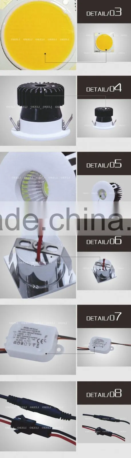Indoor lighting round mini led spot light 1w