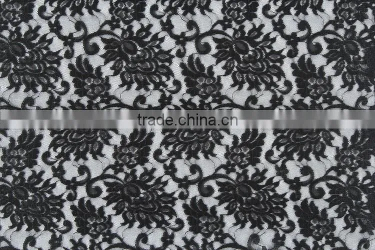 wholesale cheap sexy black 100 poly voile lace embroidered fabric