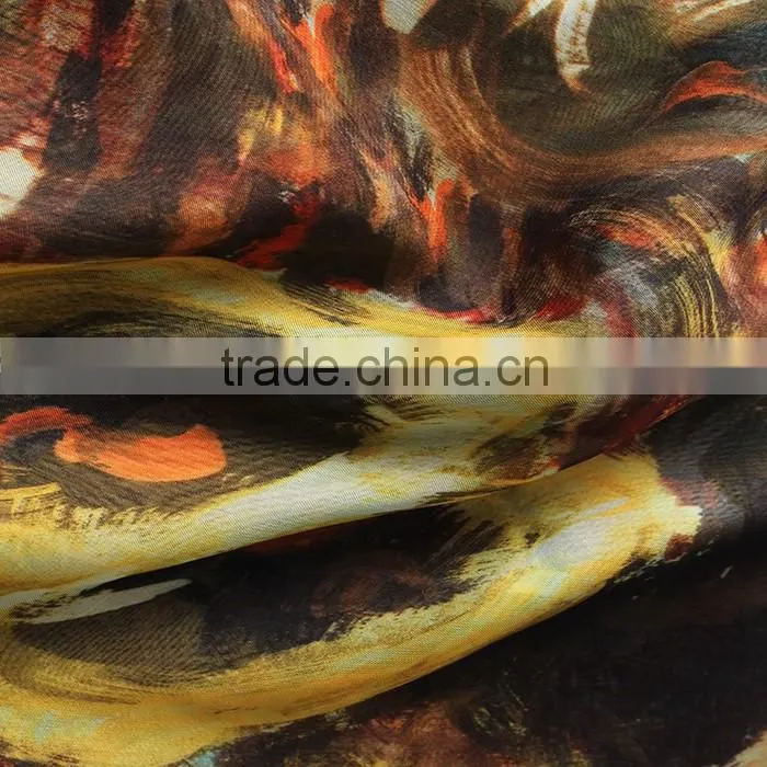 2016 digital fabric textile 100% polyester silk chiffon printed fabric wholesale