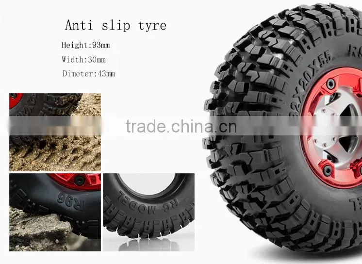 2.4G 4WD Big wheels Off Road RC Car 1/12 High speed rc monster truck rock racing car for sell